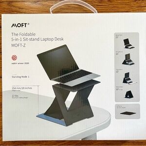 -Z Foldable 5-in-1 Sit-Stand Laptop Desk - Blue
